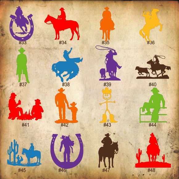 COWBOY VINYL DECAL - 5-6" - Picture 3 of 9